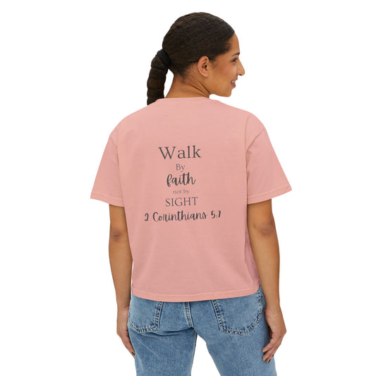 Women's "1 Corinthians 5:7" Comfort Boxy Tee