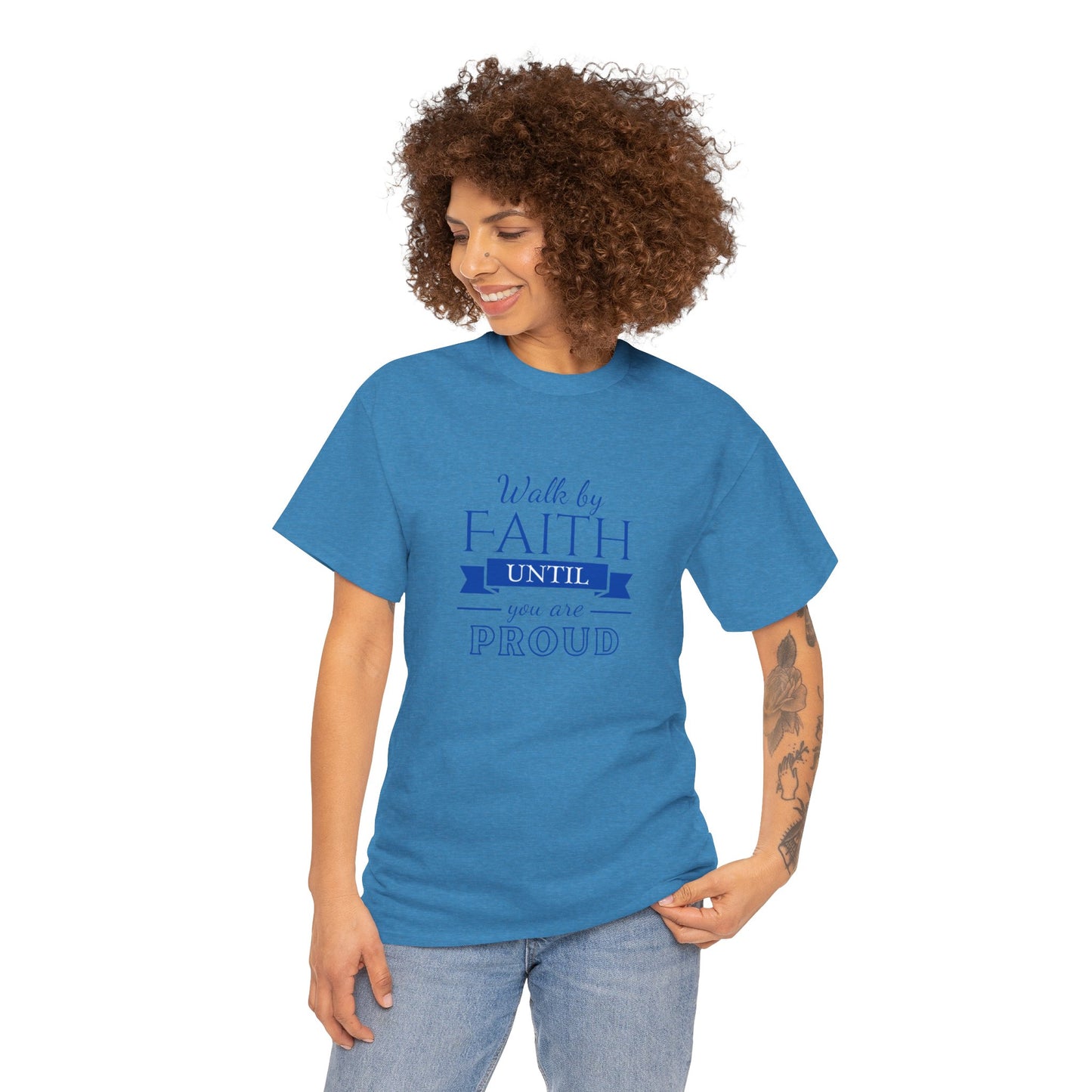 Unisex Heavy Cotton "By Faith" Tee - Radiant Edition