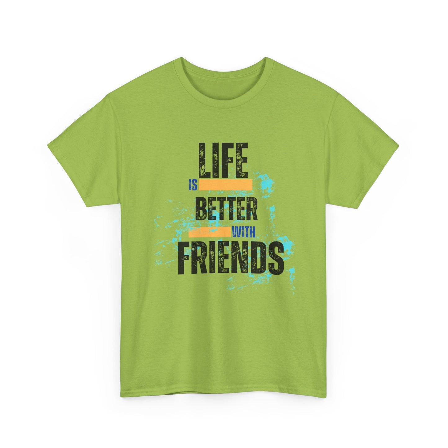 Unisex Heavy Cotton "Life is Better with Friends" Tee - Celebrate Togetherness