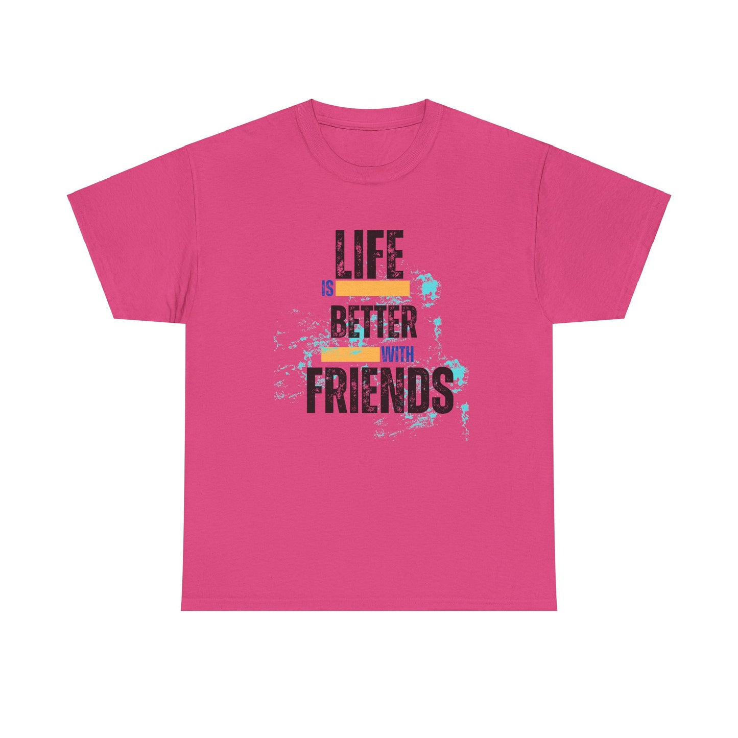 Unisex Heavy Cotton "Life is Better with Friends" Tee - Celebrate Togetherness