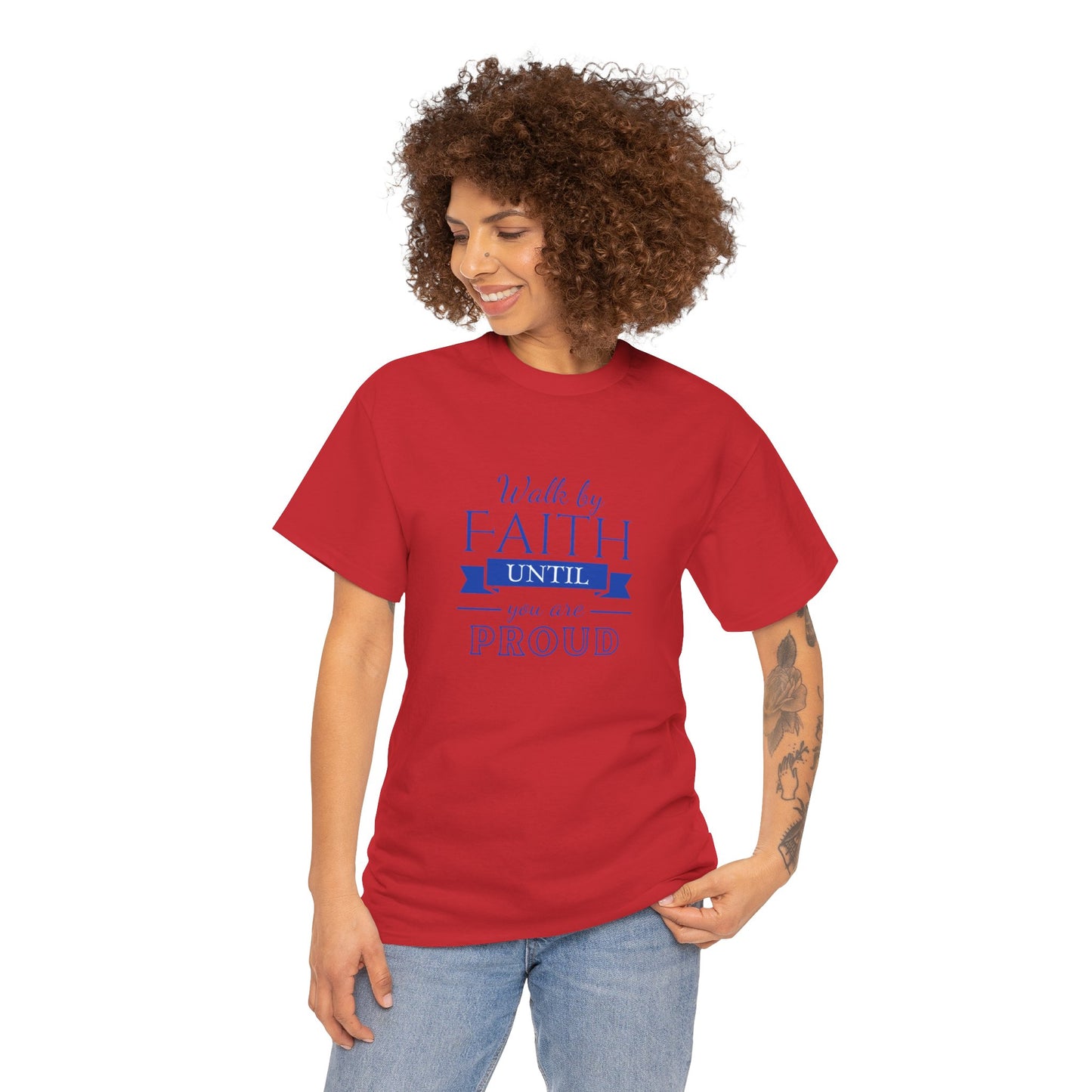 Unisex Heavy Cotton "By Faith" Tee - Radiant Edition