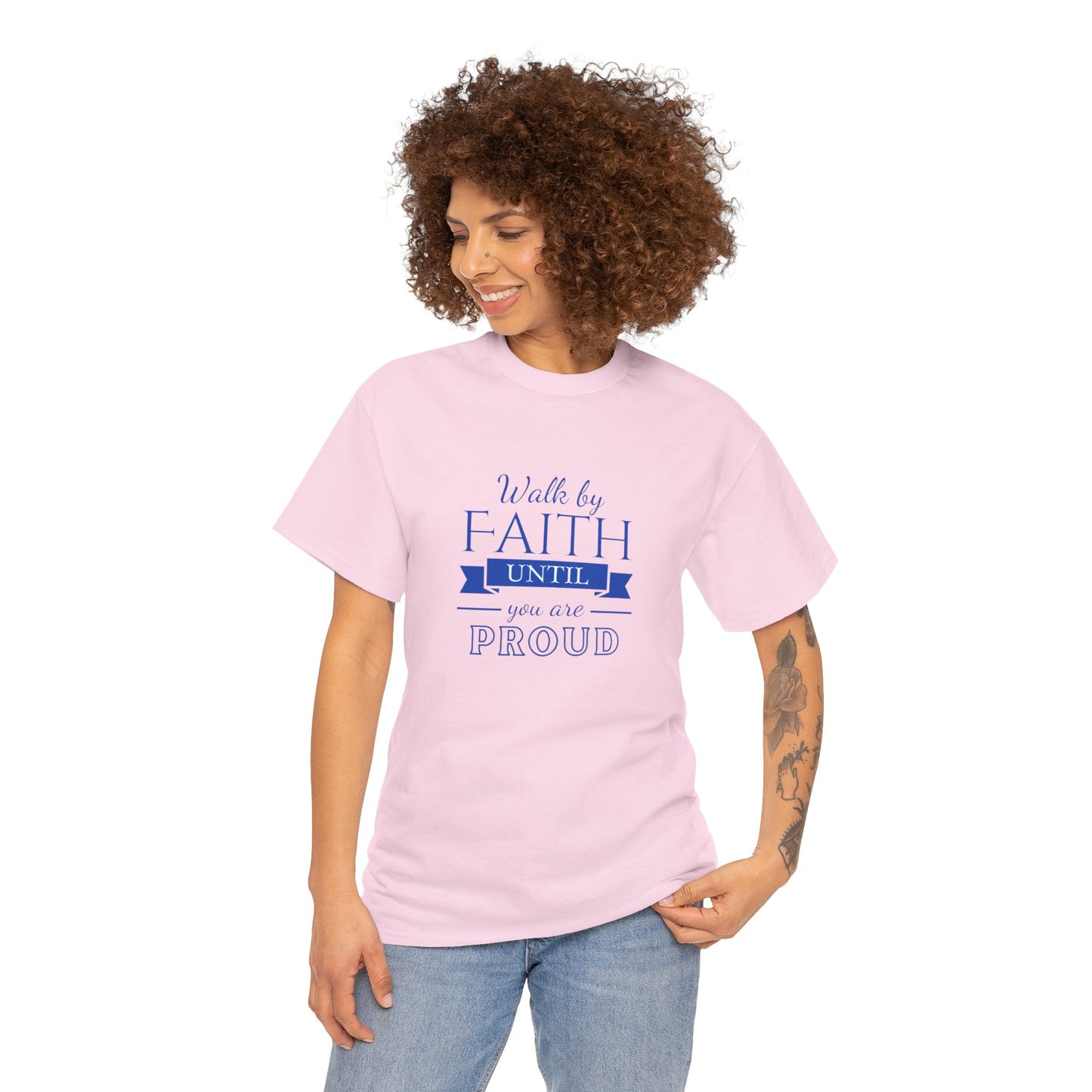 Unisex Heavy Cotton "By Faith" Tee - Radiant Edition