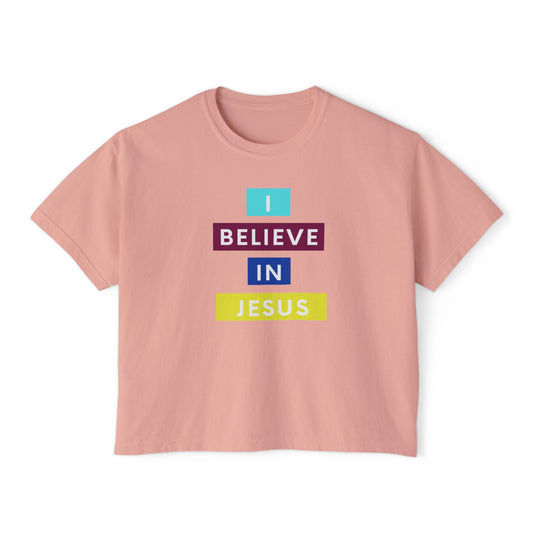 Women's "I believe in Jesus" Boxy Tee