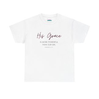 Unisex Heavy Cotton "Grace" Faith Tee – Christian Apparel for Daily Comfort - Perfect Gift - Romans