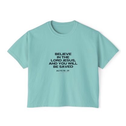 Women's "Acts 16:31" Boxy Tee - Image 13