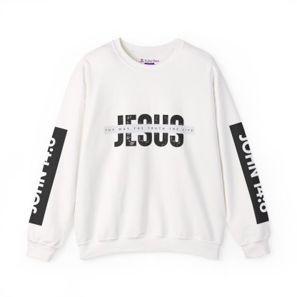 Faith & Comfort Combined – John 4:6 Bible Verse Unisex Crewneck Sweatshirt | Christian Apparel Sharing the Good News