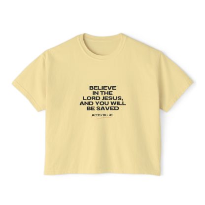 Women's "Acts 16:31" Boxy Tee - Image 9