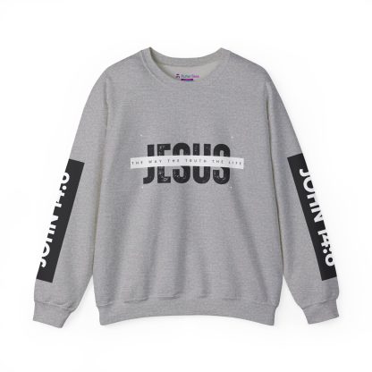 Faith & Comfort Combined – John 4:6 Bible Verse Unisex Crewneck Sweatshirt | Christian Apparel Sharing the Good News - Image 9
