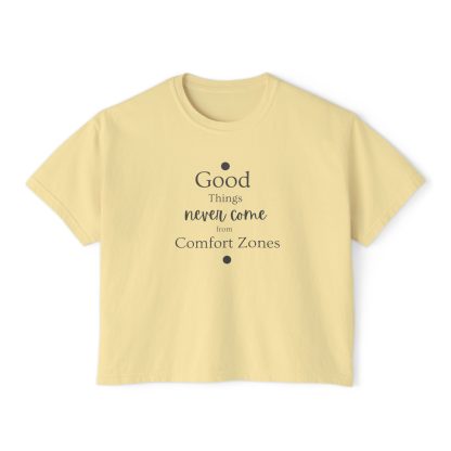Women’s Oversized Boxy Tee – "Good Things Never Come From Comfort Zone" | 100% Ring-Spun Cotton | Sustainable & Stylish - Image 9