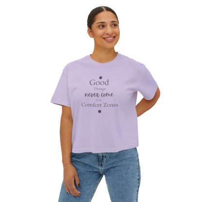 Women’s Oversized Boxy Tee – "Good Things Never Come From Comfort Zone" | 100% Ring-Spun Cotton | Sustainable & Stylish - Image 19