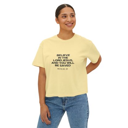 Women's "Acts 16:31" Boxy Tee - Image 11
