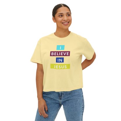 Women's "I believe in Jesus" Boxy Tee - Image 11