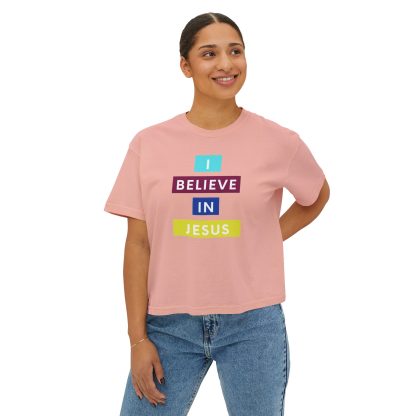 Women's "I believe in Jesus" Boxy Tee - Image 7