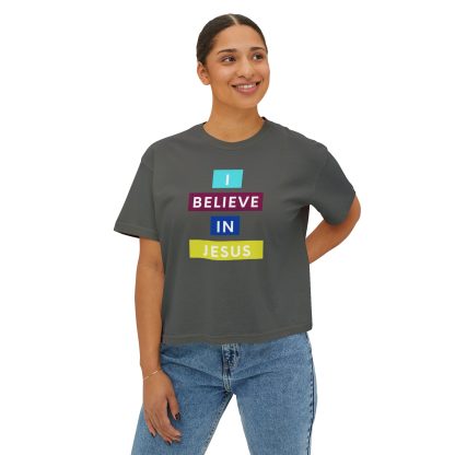 Women's "I believe in Jesus" Boxy Tee - Image 15