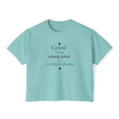 Women’s Oversized Boxy Tee – "Good Things Never Come From Comfort Zone" | 100% Ring-Spun Cotton | Sustainable & Stylish - Image 13