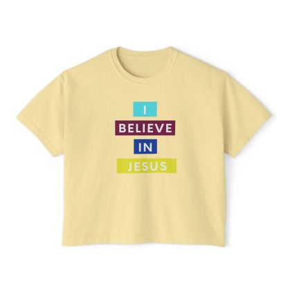 Women's "I believe in Jesus" Boxy Tee - Image 9