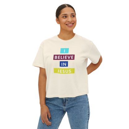Women's "I believe in Jesus" Boxy Tee - Image 3