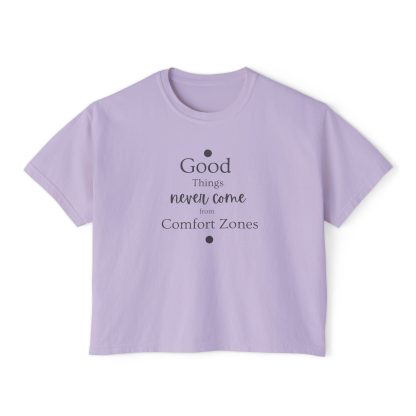 Women’s Oversized Boxy Tee – "Good Things Never Come From Comfort Zone" | 100% Ring-Spun Cotton | Sustainable & Stylish - Image 17