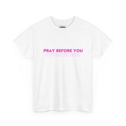 Unisex Heavy Cotton "Pray Before You Overthink" Tee - Inspirational Faith-Based Shirt - Image 3